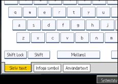 Bild av användarpanelens skärm