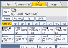 Bild av användarpanelens skärm