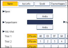 Bild av användarpanelens skärm