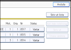 Bild av användarpanelens skärm