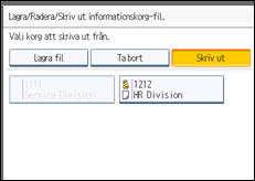 Bild av användarpanelens skärm