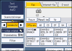 Bild av användarpanelens skärm