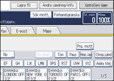 Bild av användarpanelens skärm