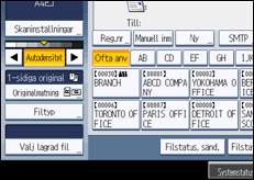Bild av användarpanelens skärm