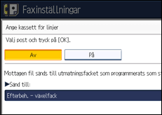 Bild av användarpanelens skärm
