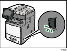 Bild av huvudströmbrytaren.