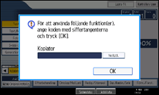 Bild av användarpanelens skärm