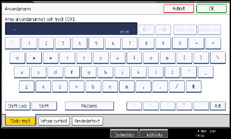 Bild av användarpanelens skärm