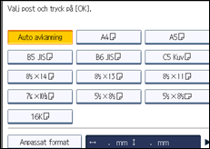 Bild av användarpanelens skärm