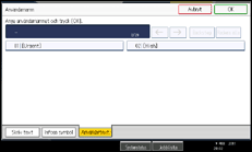 Bild av användarpanelens skärm