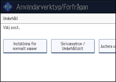 Bild av användarpanelens skärm