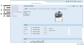 Bild av webbläsarfönster med numrerade detaljer