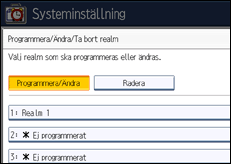 Bild av användarpanelens skärm