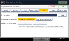 Bild av användarpanelens skärm