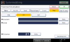 Bild av användarpanelens skärm