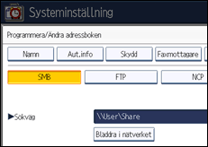 Bild av användarpanelens skärm