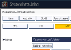 Bild av användarpanelens skärm