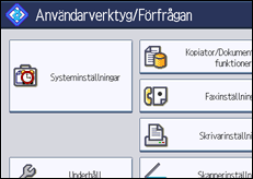 Bild av användarpanelens skärm