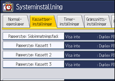 Bild av användarpanelens skärm