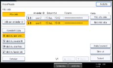 Bild av användarpanelens skärm