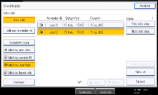 Bild av användarpanelens skärm