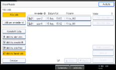 Bild av användarpanelens skärm