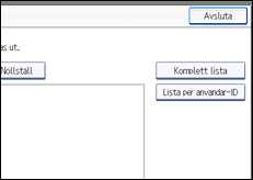 Bild av användarpanelens skärm