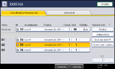 Bild av användarpanelens skärm