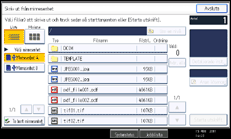Bild av användarpanelens skärm