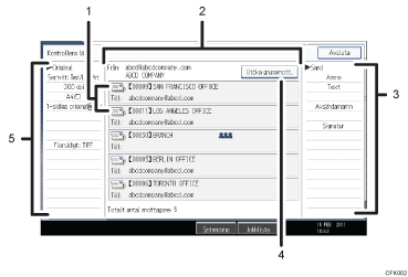 Bild av användarpanelen (numrerade detaljer)