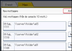 Bild av användarpanelens skärm