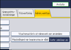 Bild av användarpanelens skärm