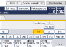 Bild av användarpanelens skärm