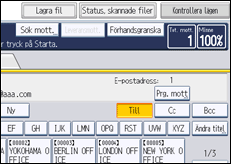 Bild av användarpanelens skärm