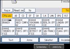 Bild av användarpanelens skärm