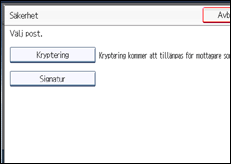 Bild av användarpanelens skärm