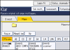 Bild av användarpanelens skärm