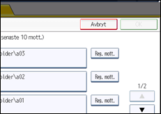 Bild av användarpanelens skärm
