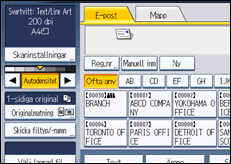 Bild av användarpanelens skärm