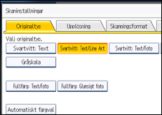 Bild av användarpanelens skärm