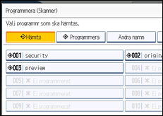 Bild av användarpanelens skärm