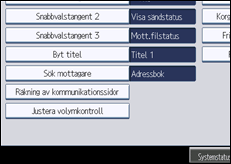 Bild av användarpanelens skärm