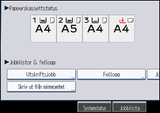 Bild av användarpanelens skärm