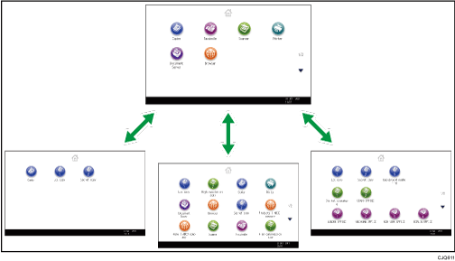 Illustration of customizing the [Home] screen as you like