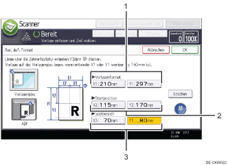 Nummerierte Abbildung Bedienfeld-Display
