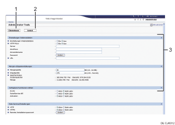 Darstellung der Webbrowseranzeige mit numerierter Abbildung