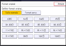 Illustration de l'écran du panneau de commande