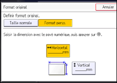 Illustration de l'écran du panneau de commande
