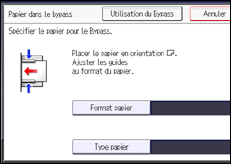 Illustration de l'écran du panneau de commande