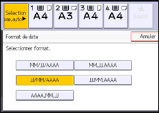 Illustration de l'écran du panneau de commande